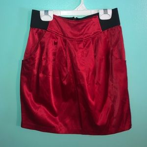 Forever 21 red silk skirt